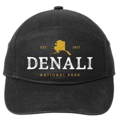 Vintage Denali National Park Alaska Souvenir Est 1917 7-Panel Snapback Hat