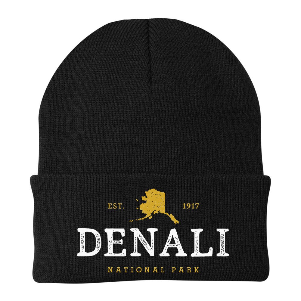 Vintage Denali National Park Alaska Souvenir Est 1917 Beanie