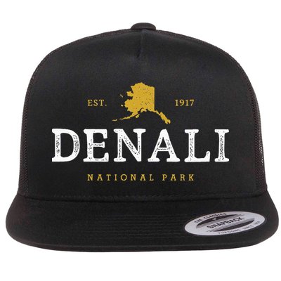 Vintage Denali National Park Alaska Souvenir Est 1917 Flatbill Hat