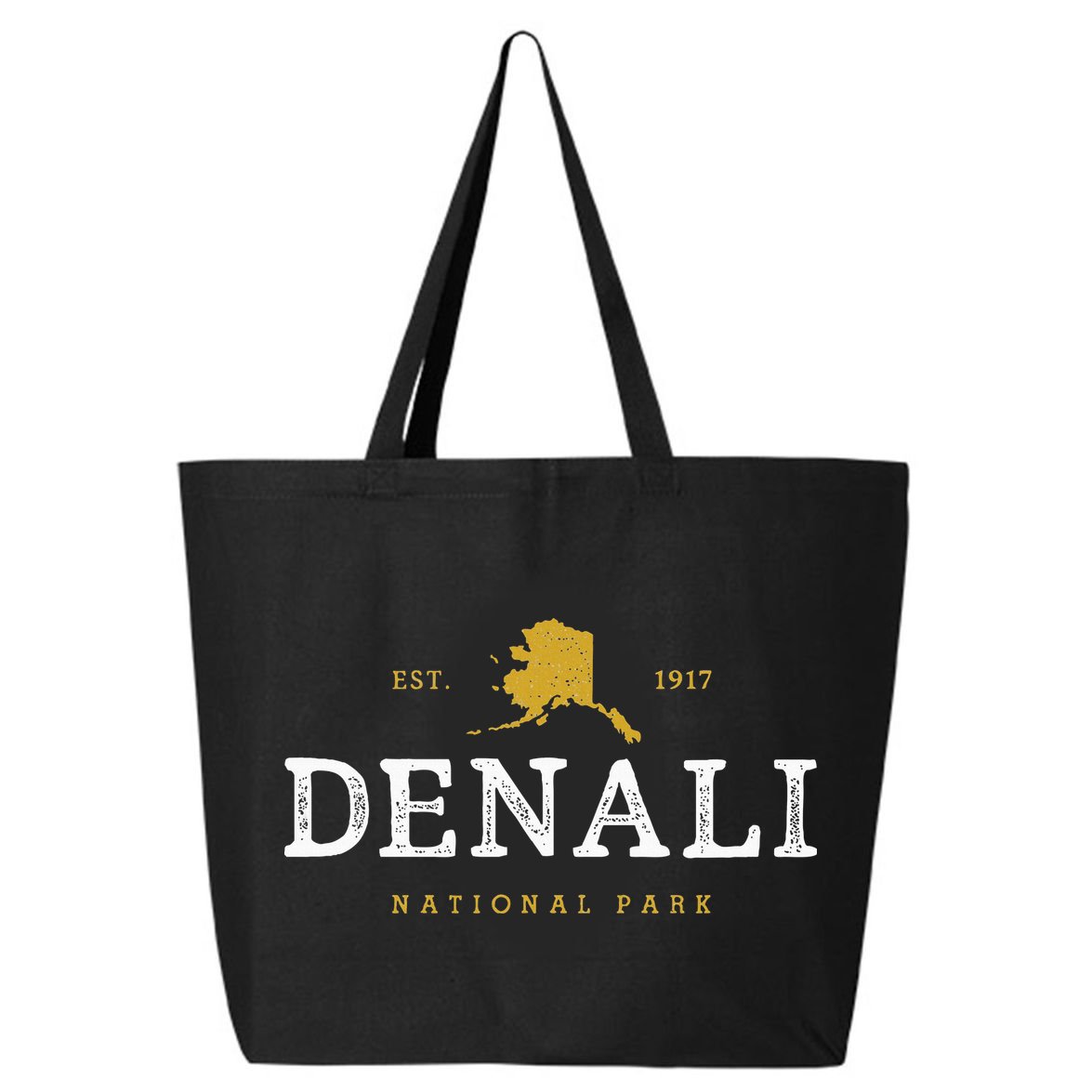 Vintage Denali National Park Alaska Souvenir Est 1917 25L Jumbo Tote