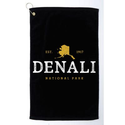 Vintage Denali National Park Alaska Souvenir Est 1917 Golf Towel