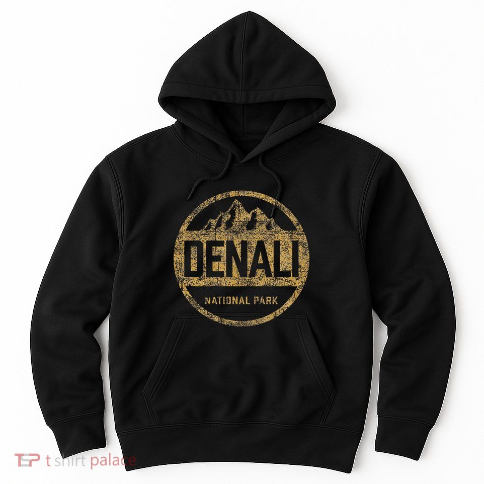 Vintage Denali National Park Alaska Souvenir Retro Hoodie