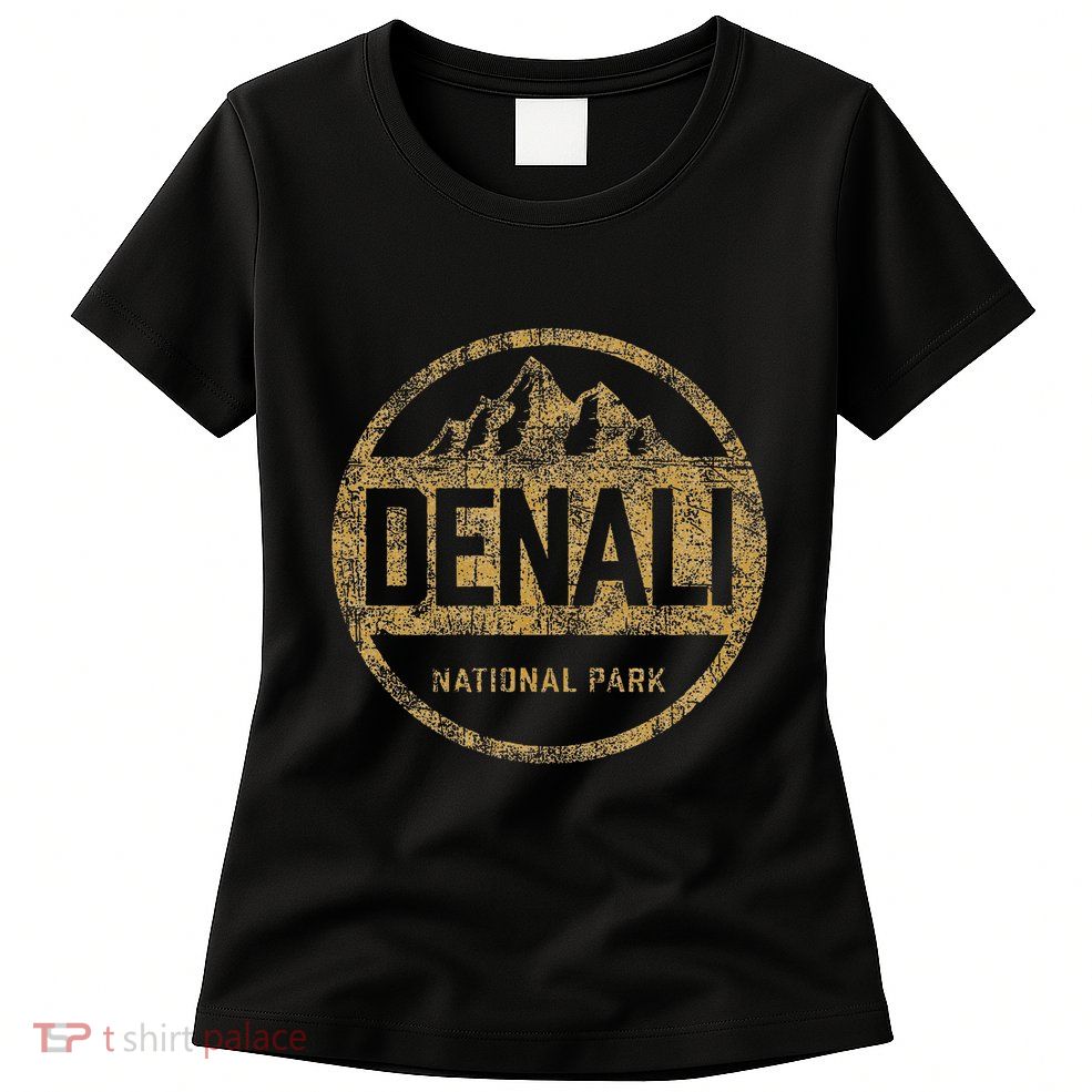 Vintage Denali National Park Alaska Souvenir Retro Womens T-Shirt