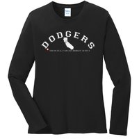 Vintage Dodgers Name Retro First Name Dodgers Ladies Long Sleeve Shirt