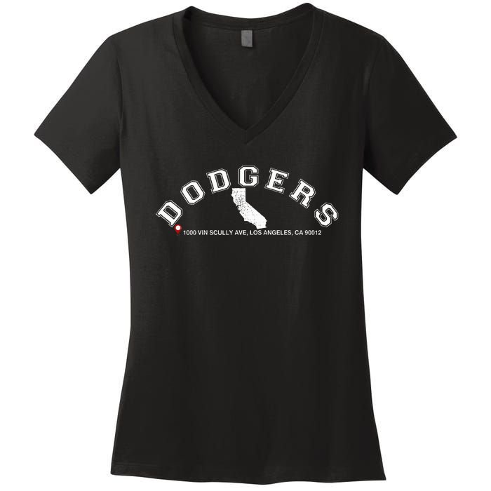 Vintage Dodgers Name Retro First Name Dodgers Women's V-Neck T-Shirt