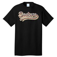 Vintage Dodgers Name Throwback Retro Tall T-Shirt