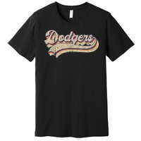 Vintage Dodgers Name Throwback Retro Premium T-Shirt