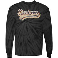 Vintage Dodgers Name Throwback Retro Tie-Dye Long Sleeve Shirt