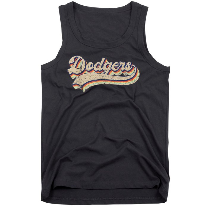 Vintage Dodgers Name Throwback Retro Tank Top