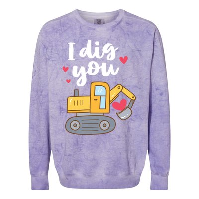 Valentine's Day Outfit I Dig You Digger Gift Colorblast Crewneck Sweatshirt