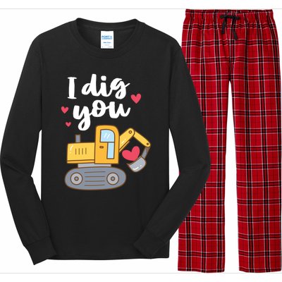 Valentine's Day Outfit I Dig You Digger Gift Long Sleeve Pajama Set