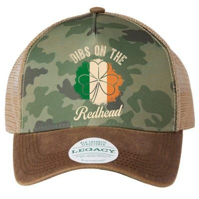 Vintage Dibs On The Redhead Irish St PatrickS Day Shamrock Legacy Tie Dye Trucker Hat