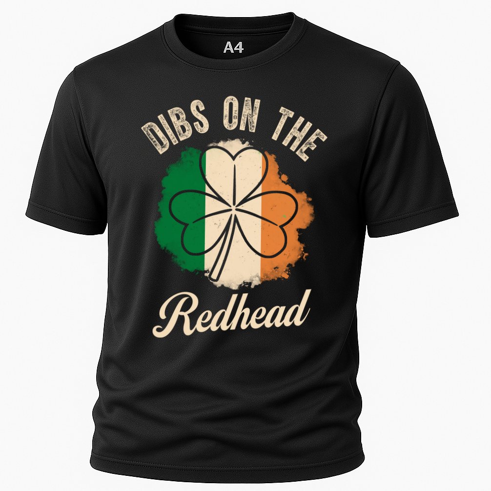 Vintage Dibs On The Redhead Irish St PatrickS Day Shamrock Performance Shirt