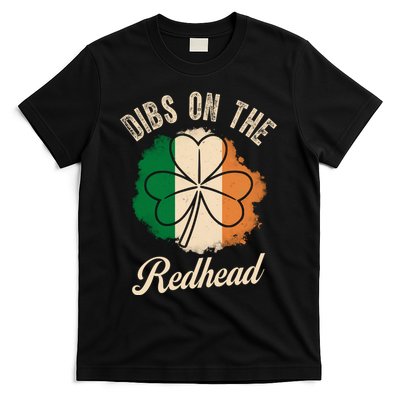Vintage Dibs On The Redhead Irish St PatrickS Day Shamrock T-Shirt
