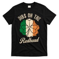 Vintage Dibs On The Redhead Irish St PatrickS Day Shamrock T-Shirt