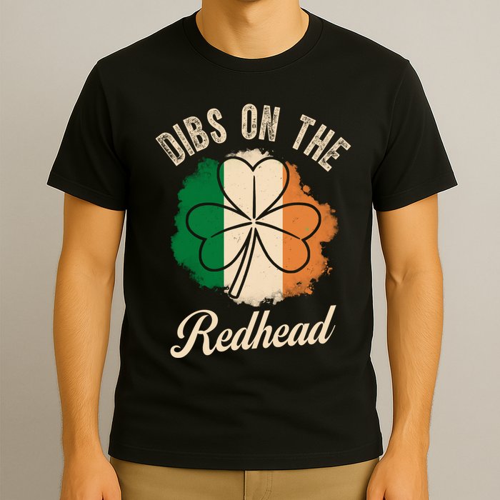 Vintage Dibs On The Redhead Irish St PatrickS Day Shamrock T-Shirt