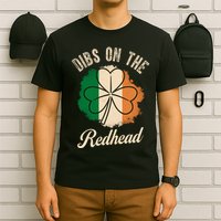 Vintage Dibs On The Redhead Irish St PatrickS Day Shamrock T-Shirt