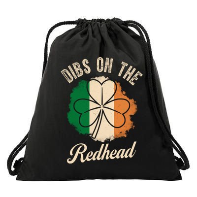 Vintage Dibs On The Redhead Irish St PatrickS Day Shamrock Drawstring Bag