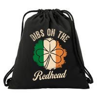 Vintage Dibs On The Redhead Irish St PatrickS Day Shamrock Drawstring Bag