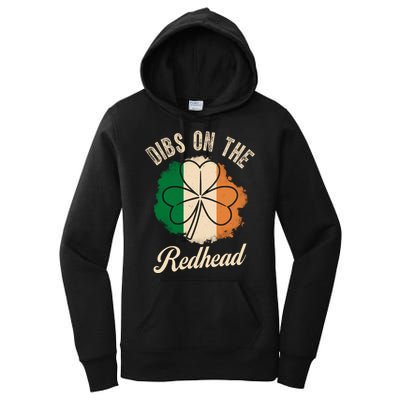 Vintage Dibs On The Redhead Irish St PatrickS Day Shamrock Women's Pullover Hoodie