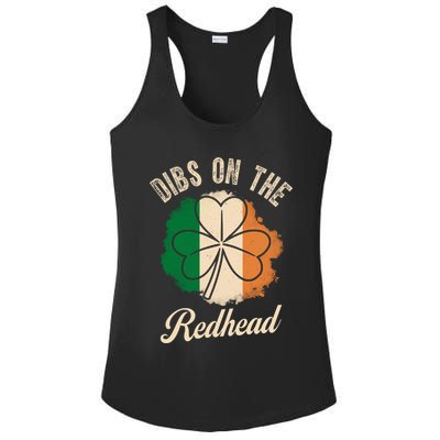 Vintage Dibs On The Redhead Irish St PatrickS Day Shamrock Ladies PosiCharge Competitor Racerback Tank