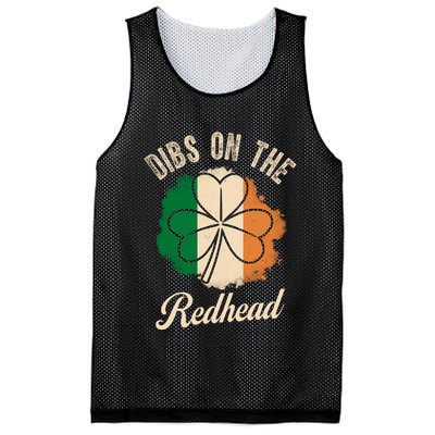 Vintage Dibs On The Redhead Irish St PatrickS Day Shamrock Mesh Reversible Basketball Jersey Tank