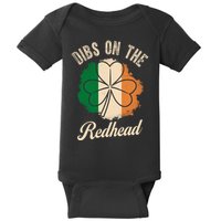 Vintage Dibs On The Redhead Irish St PatrickS Day Shamrock Baby Bodysuit