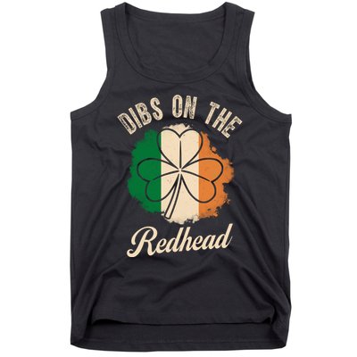 Vintage Dibs On The Redhead Irish St PatrickS Day Shamrock Tank Top