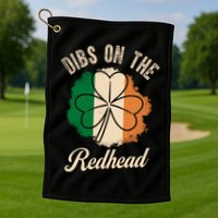 Vintage Dibs On The Redhead Irish St PatrickS Day Shamrock Golf Towel