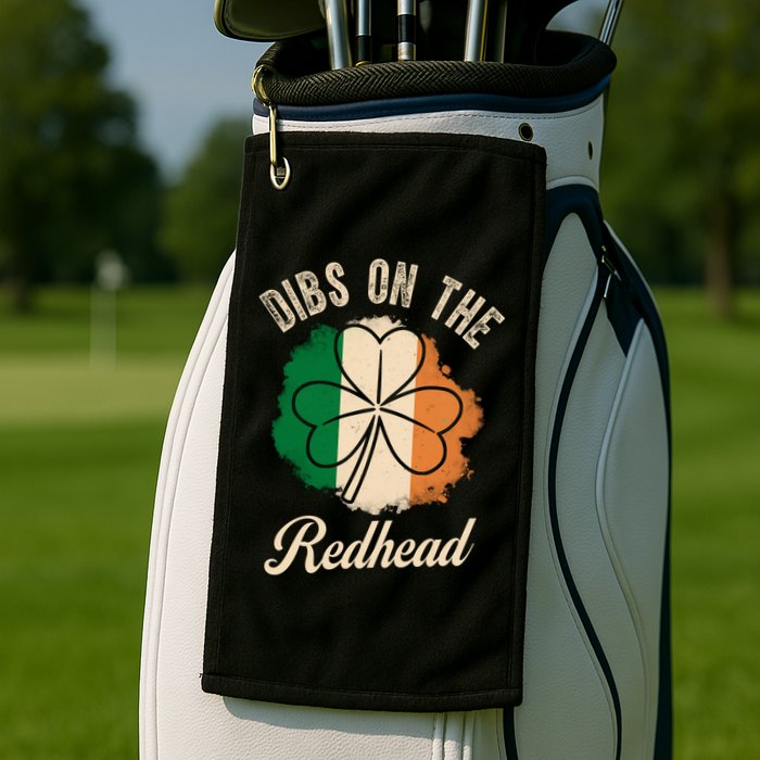 Vintage Dibs On The Redhead Irish St PatrickS Day Shamrock Golf Towel