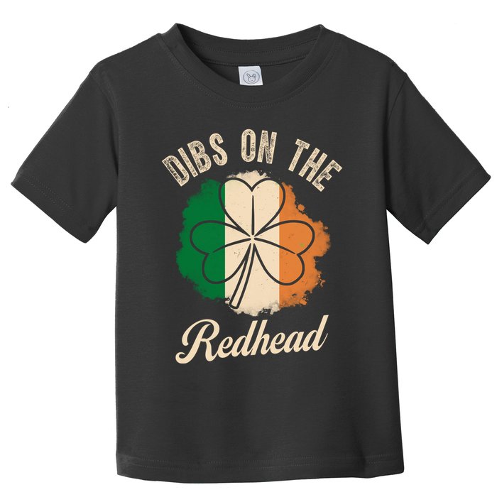 Vintage Dibs On The Redhead Irish St PatrickS Day Shamrock Toddler T-Shirt