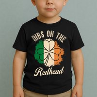 Vintage Dibs On The Redhead Irish St PatrickS Day Shamrock Toddler T-Shirt
