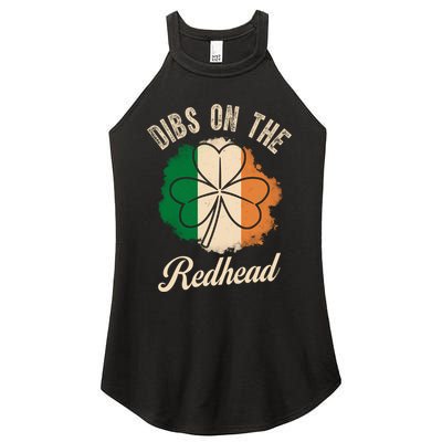 Vintage Dibs On The Redhead Irish St PatrickS Day Shamrock Women's Perfect Tri Rocker Tank