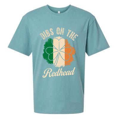 Vintage Dibs On The Redhead Irish St PatrickS Day Shamrock Sueded Cloud Jersey T-Shirt