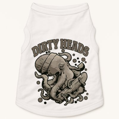 Vintage Dirty Octopus Heads With Skateboard Music Lover Doggie Tank
