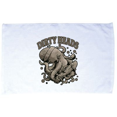 Vintage Dirty Octopus Heads With Skateboard Music Lover Microfiber Hand Towel
