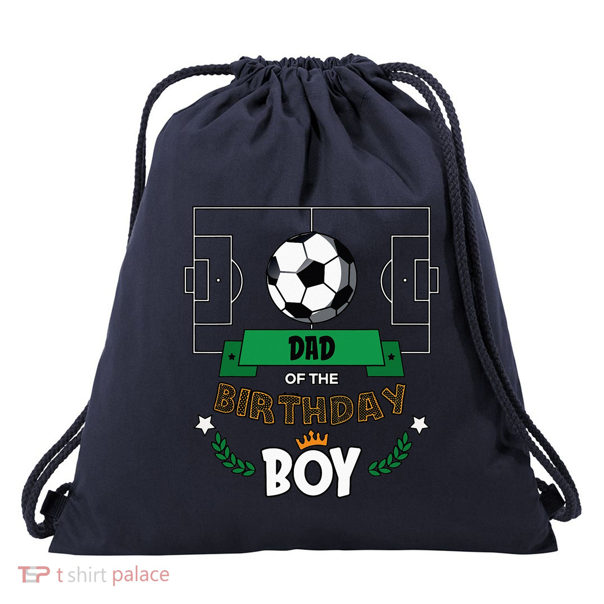 Vintage Dad of the Birthday Soccer Player Drawstring Bag