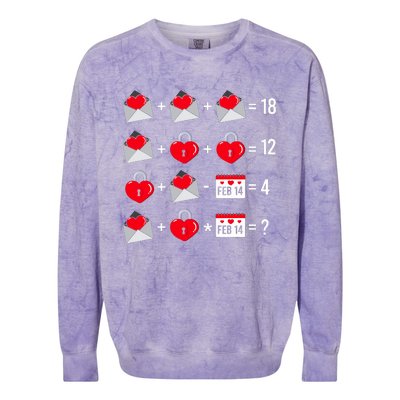 Valentines Day Order Of Operations Valentines Math Teacher Colorblast Crewneck Sweatshirt