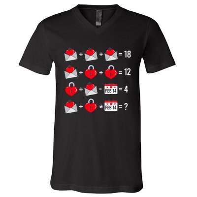 Valentines Day Order Of Operations Valentines Math Teacher V-Neck T-Shirt