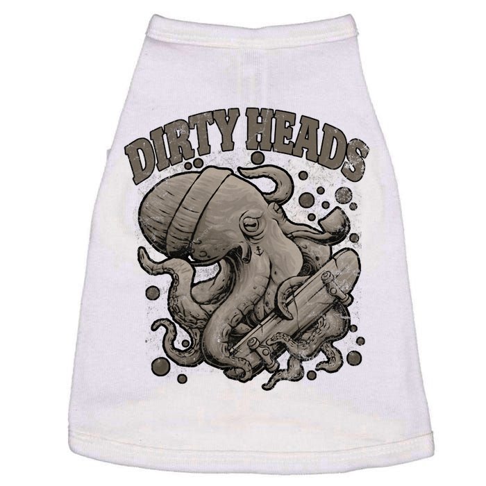 Vintage Dirty Octopus Heads With Skateboard Music Lover Doggie Tank