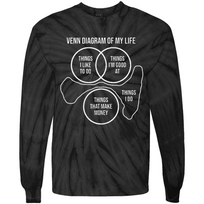 Venn Diagram Of My Life Meme Funny Self Deprecating Humor Tie-Dye Long Sleeve Shirt