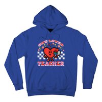 Valentines Day One Loved Teacher Retro Groovy Heart Hoodie