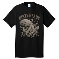 Vintage Dirty Octopus Heads With Skateboard Music Lover Tall T-Shirt