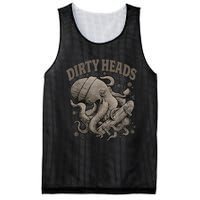 Vintage Dirty Octopus Heads With Skateboard Music Lover Mesh Reversible Basketball Jersey Tank