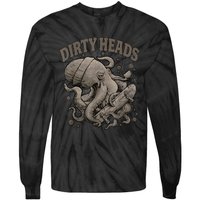 Vintage Dirty Octopus Heads With Skateboard Music Lover Tie-Dye Long Sleeve Shirt