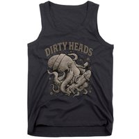 Vintage Dirty Octopus Heads With Skateboard Music Lover Tank Top