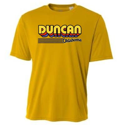 Vintage Duncan Oklahoma Retro Stripes Cooling Performance Crew T-Shirt