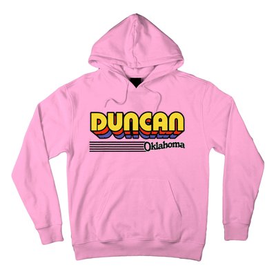 Vintage Duncan Oklahoma Retro Stripes Hoodie