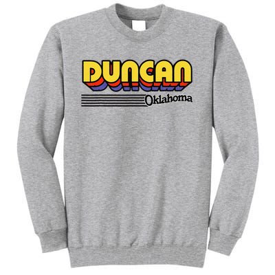 Vintage Duncan Oklahoma Retro Stripes Tall Sweatshirt