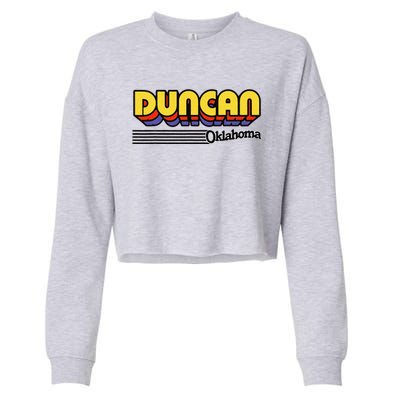 Vintage Duncan Oklahoma Retro Stripes Cropped Pullover Crew